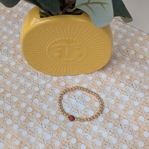 BaubleBar Gold and Red Delicate Bracelet